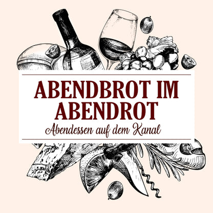 Abendbrot im Abendrot – Abendessen auf dem Kanal